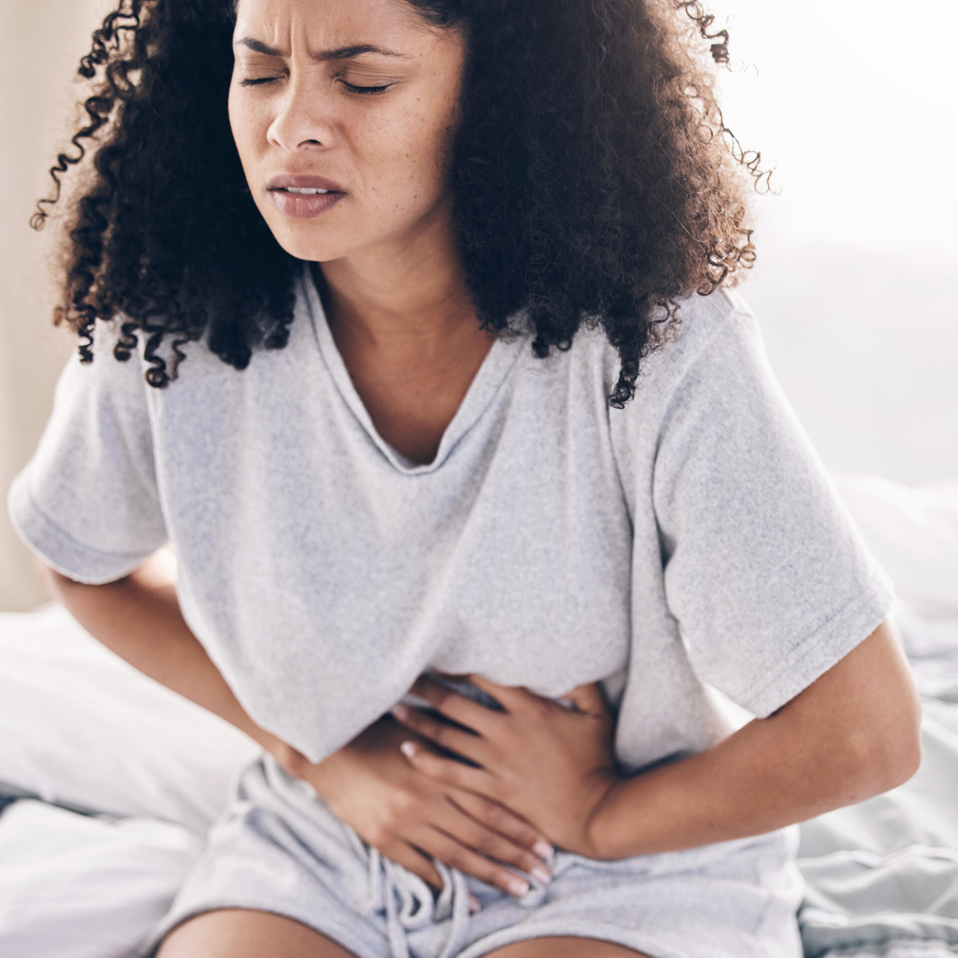 Woman in pain with endometriosis